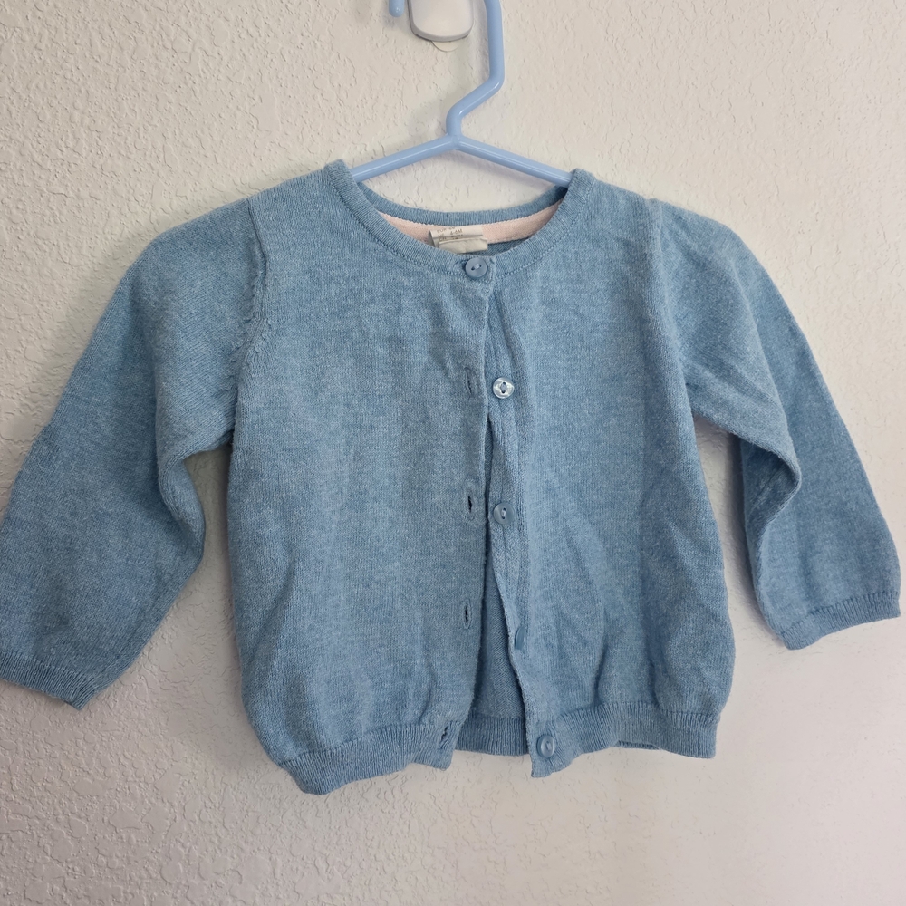 H&M 4-6m Light Blue Knit Cardigan
